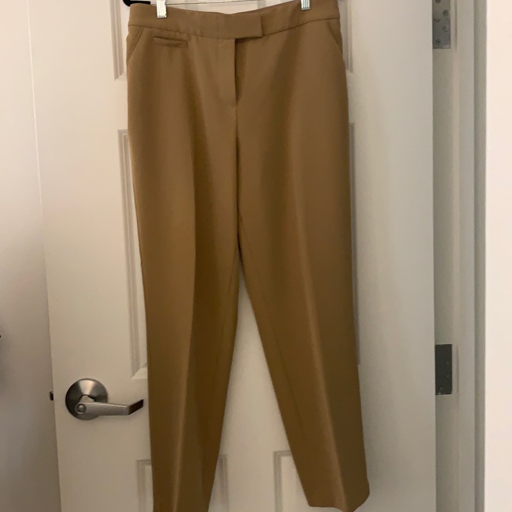 High waist camel tapered trouser